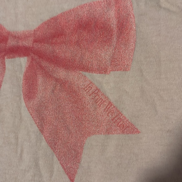 In Print We Trust tee. Baby pink with bow - Picture 2 of 3